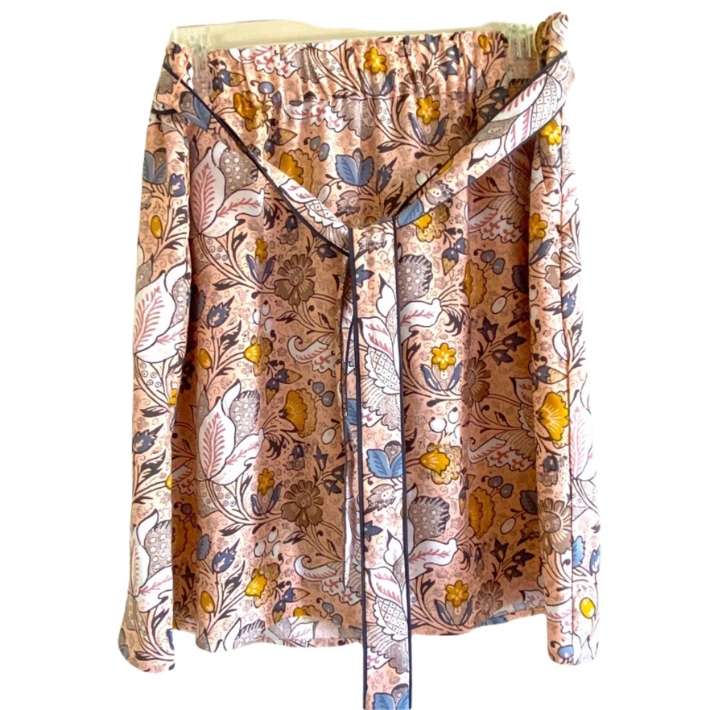 Loft Floral Belted Floral Pull-on Skirt